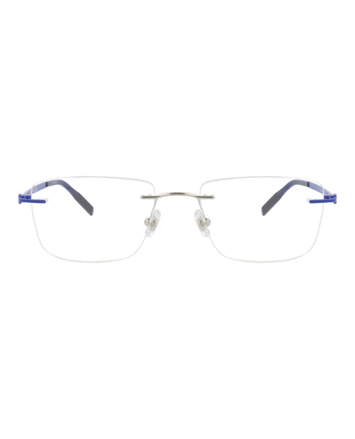 Montblanc Mens Square/Rectangle Silver Blue Transparent Fashion Designer Eyewear
