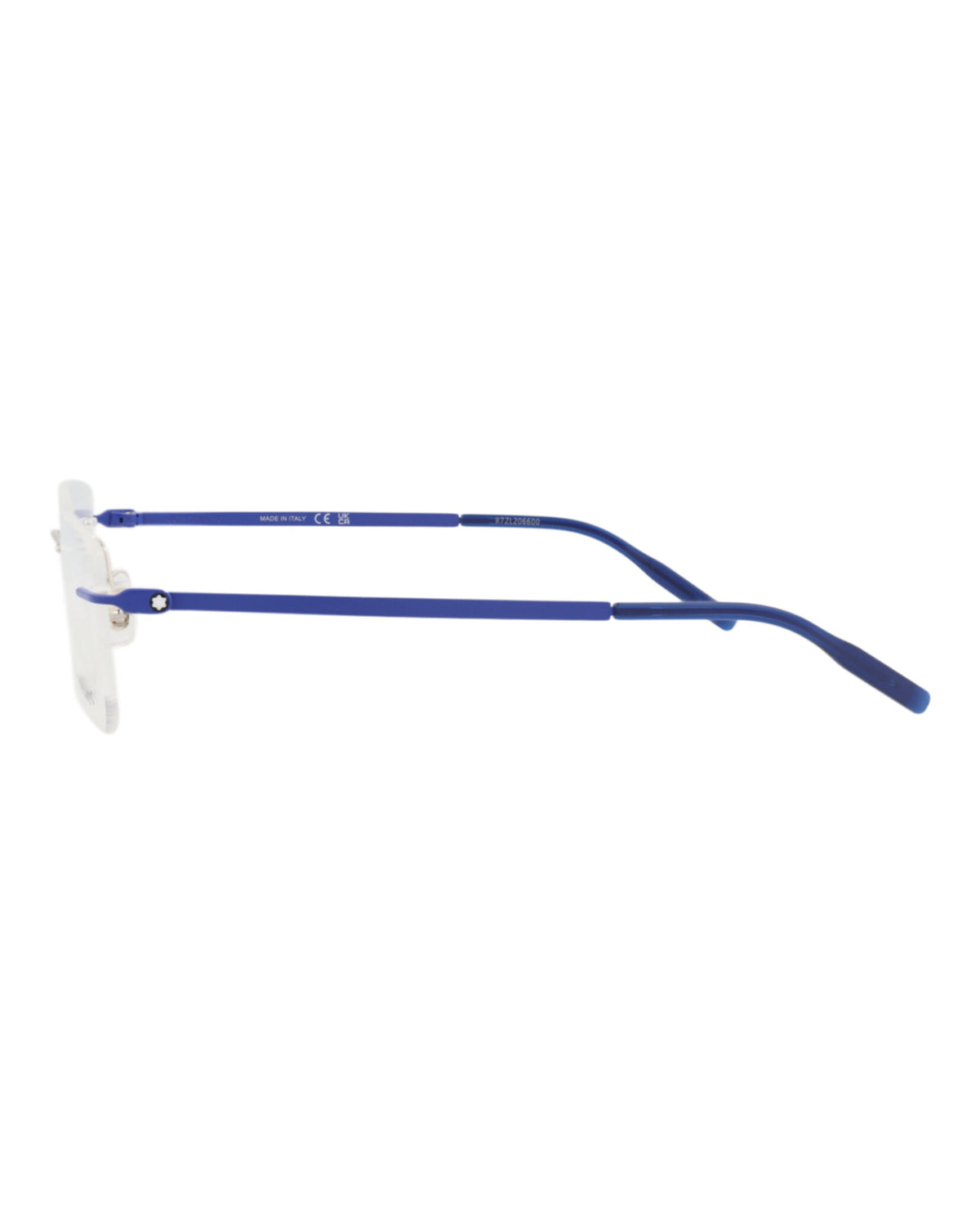 Montblanc Mens Square/Rectangle Silver Blue Transparent Fashion Designer Eyewear