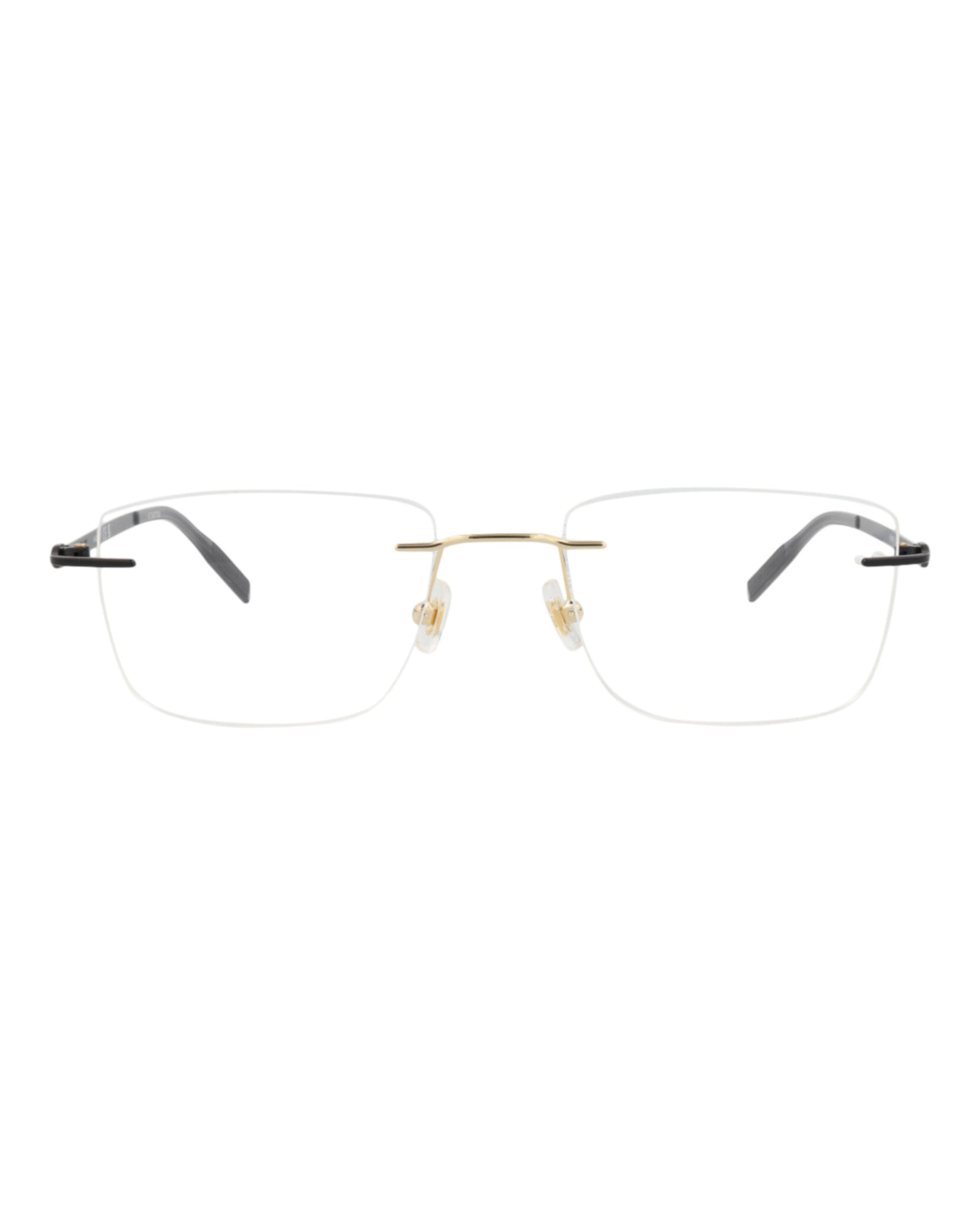 Montblanc Montblanc Mens Square/Rectangle Gold Black Transparent Fashion Designer Eyewear