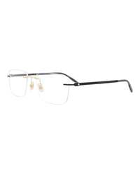 Montblanc Montblanc Mens Square/Rectangle Gold Black Transparent Fashion Designer Eyewear