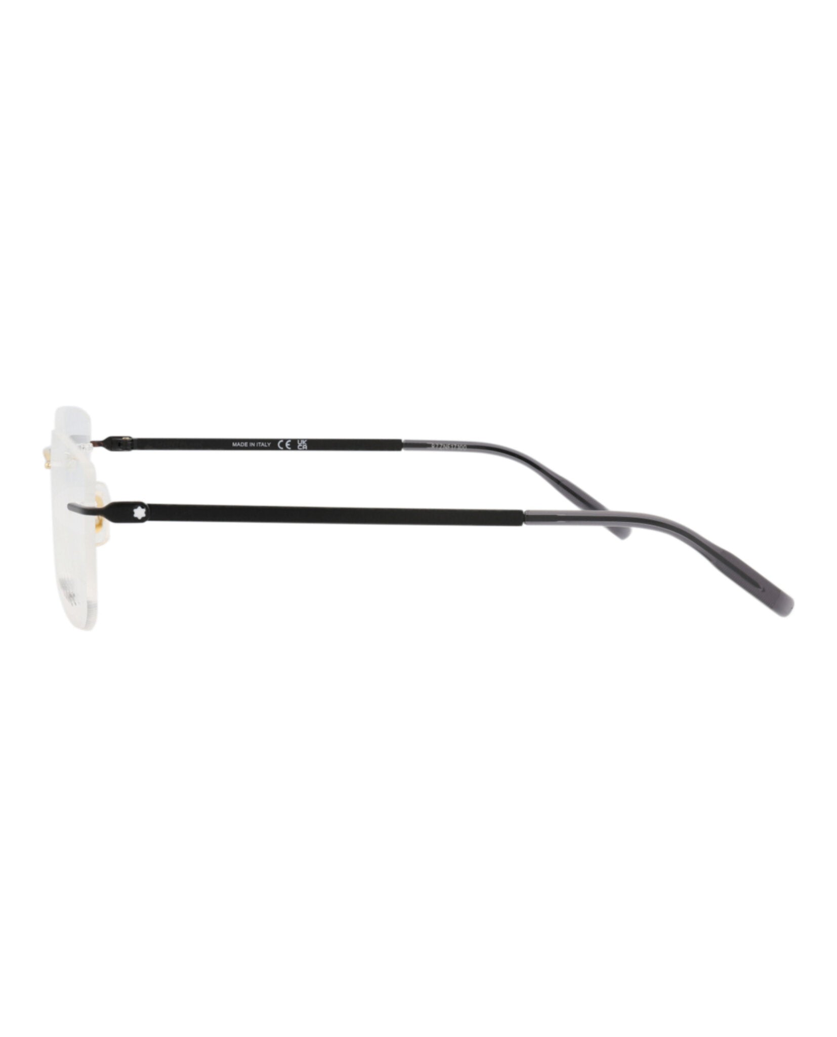 Montblanc Montblanc Mens Square/Rectangle Gold Black Transparent Fashion Designer Eyewear