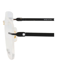 Montblanc Montblanc Mens Square/Rectangle Gold Black Transparent Fashion Designer Eyewear