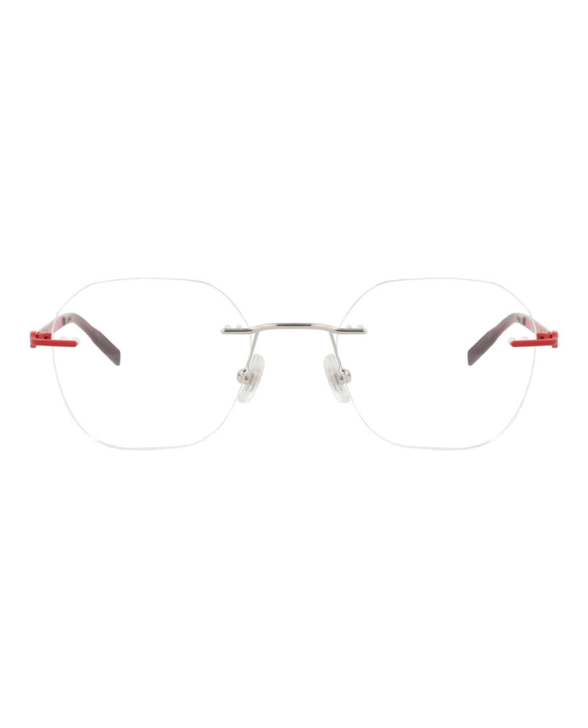 Montblanc Mens Round/Oval Silver Red Transparent Fashion Designer Eyewear