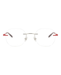 Montblanc Mens Round/Oval Silver Red Transparent Fashion Designer Eyewear
