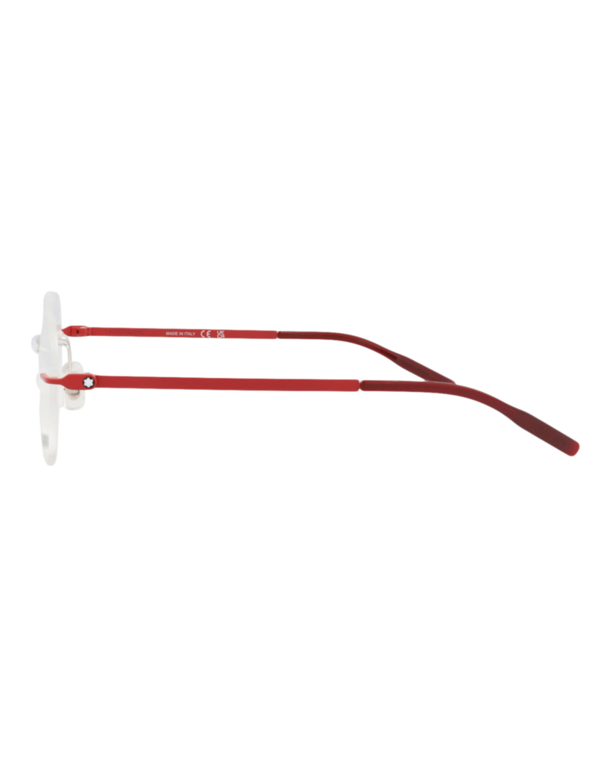 Montblanc Mens Round/Oval Silver Red Transparent Fashion Designer Eyewear