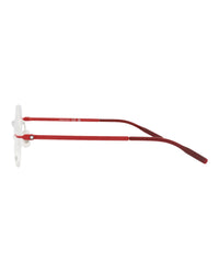 Montblanc Mens Round/Oval Silver Red Transparent Fashion Designer Eyewear
