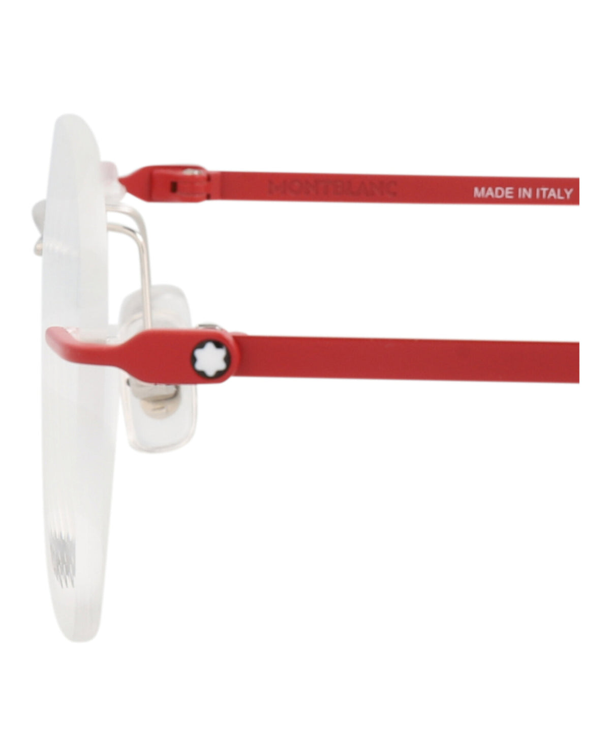 Montblanc Mens Round/Oval Silver Red Transparent Fashion Designer Eyewear