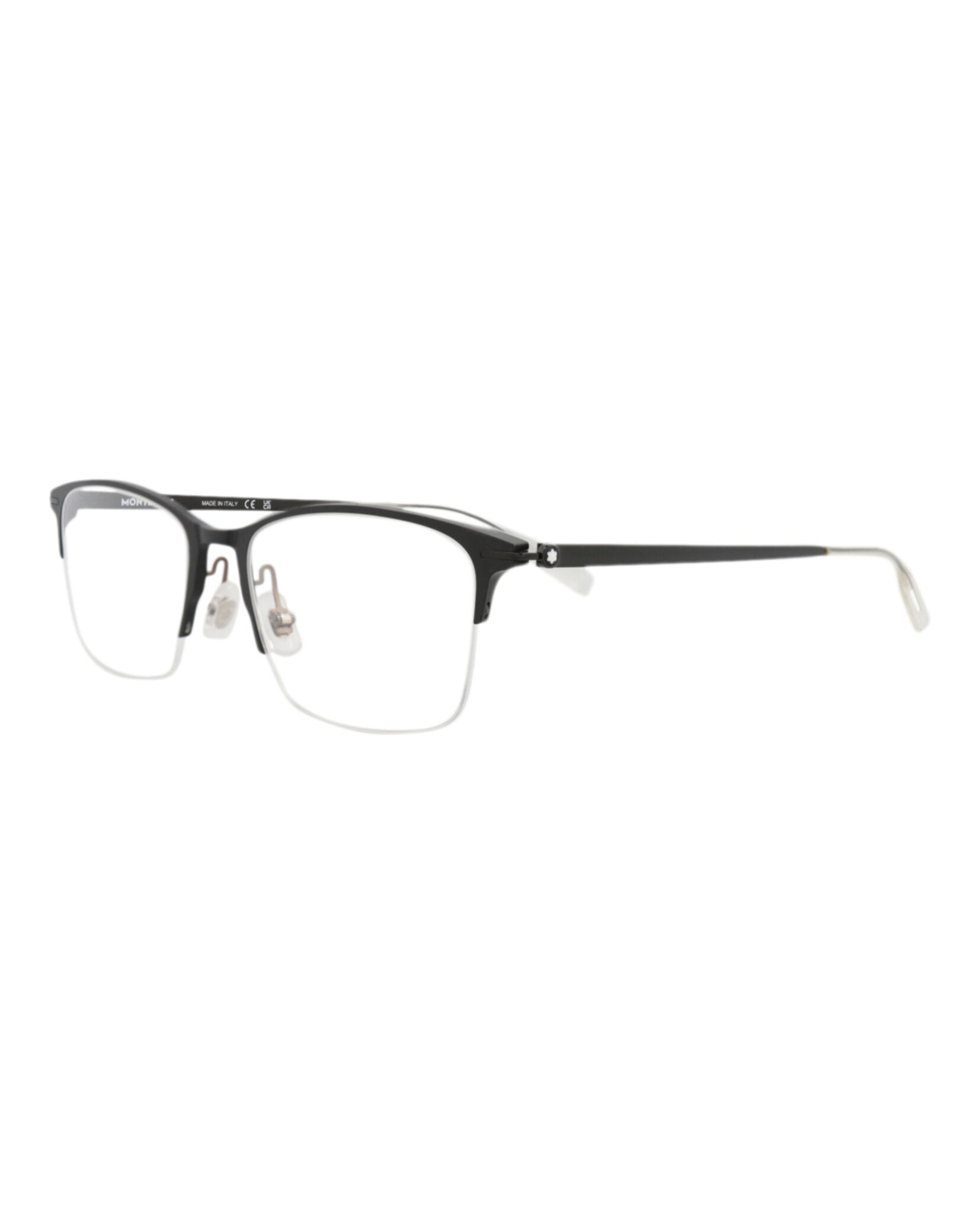 Montblanc Montblanc Mens Square/Rectangle Black Black Transparent Fashion Designer Eyewear