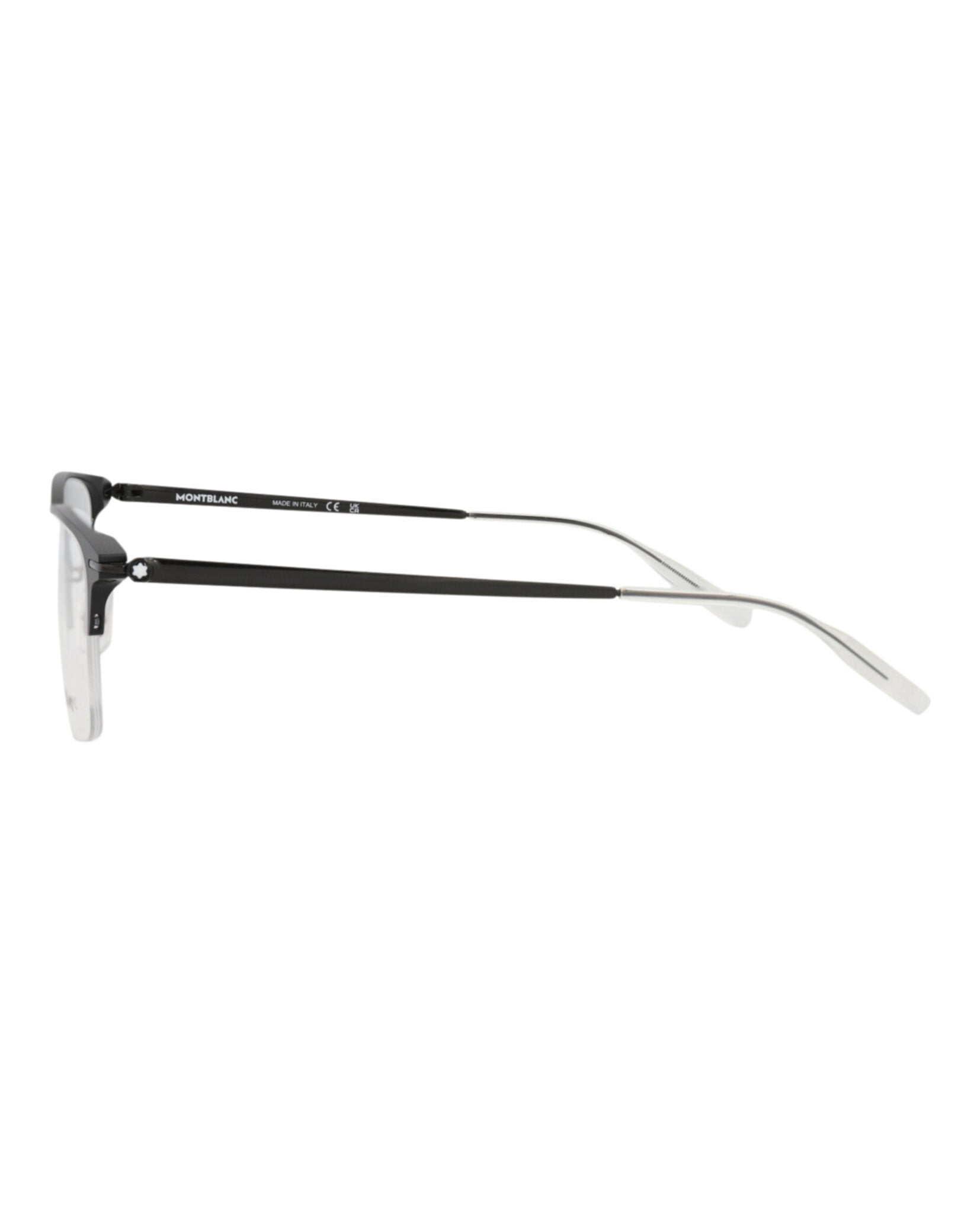 Montblanc Montblanc Mens Square/Rectangle Black Black Transparent Fashion Designer Eyewear
