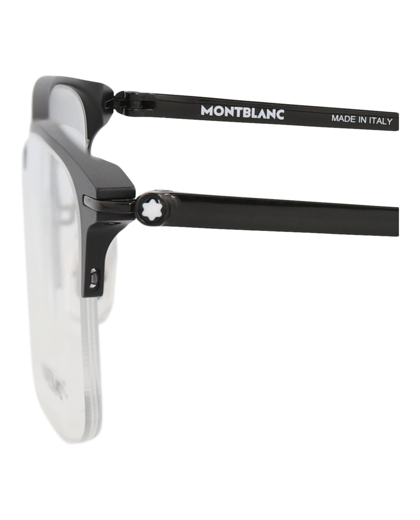 Montblanc Montblanc Mens Square/Rectangle Black Black Transparent Fashion Designer Eyewear