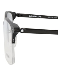 Montblanc Montblanc Mens Square/Rectangle Black Black Transparent Fashion Designer Eyewear