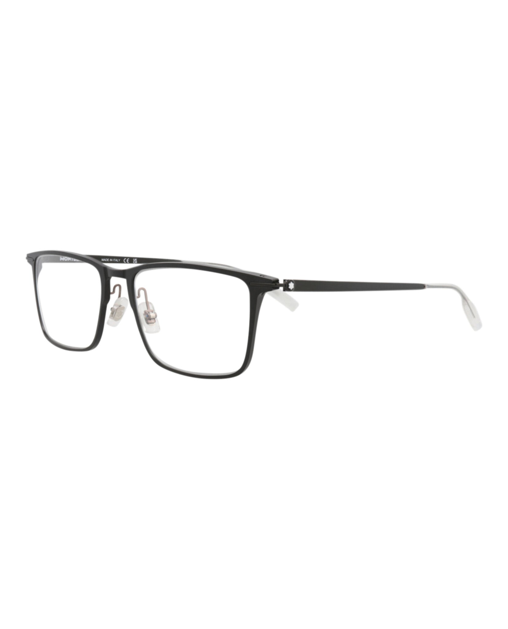 Montblanc Montblanc Mens Square/Rectangle Black Black Transparent Fashion Designer Eyewear