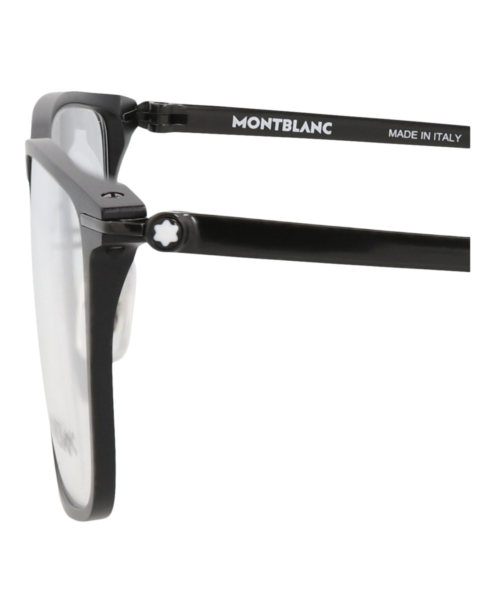 Montblanc Montblanc Mens Square/Rectangle Black Black Transparent Fashion Designer Eyewear