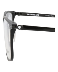 Montblanc Montblanc Mens Square/Rectangle Black Black Transparent Fashion Designer Eyewear