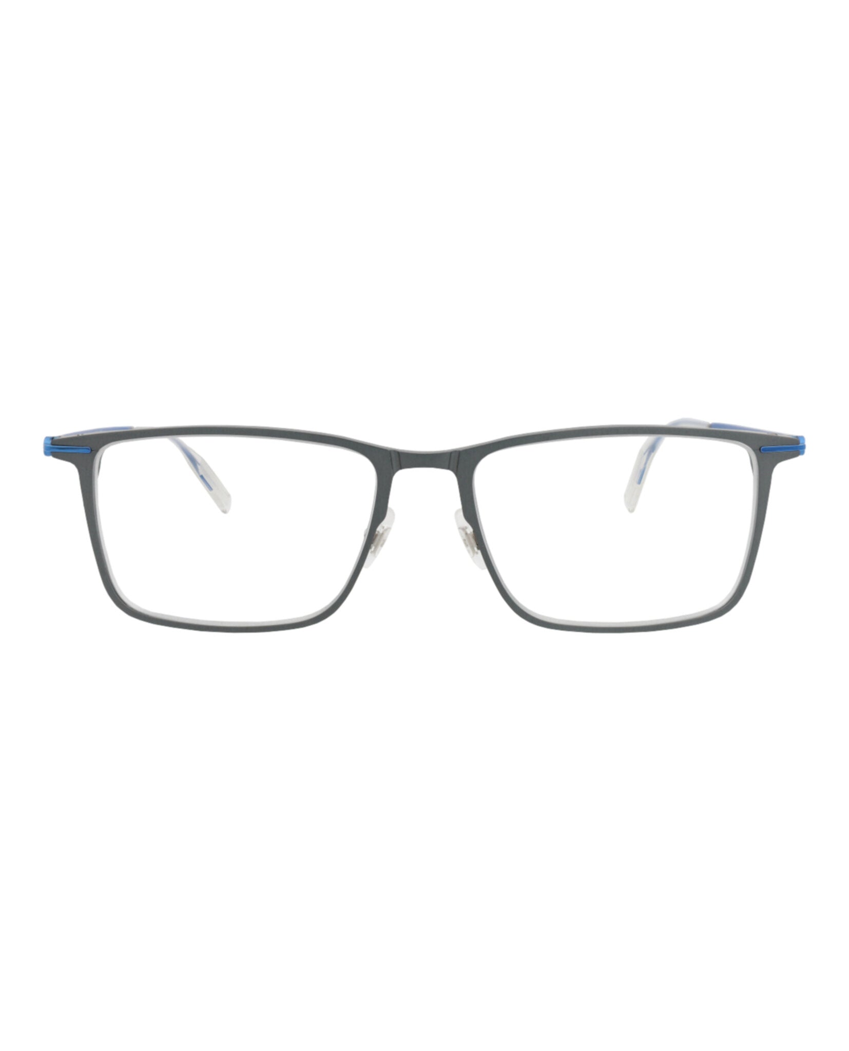 Montblanc Montblanc Mens Square/Rectangle Blue Blue Transparent Fashion Designer Eyewear