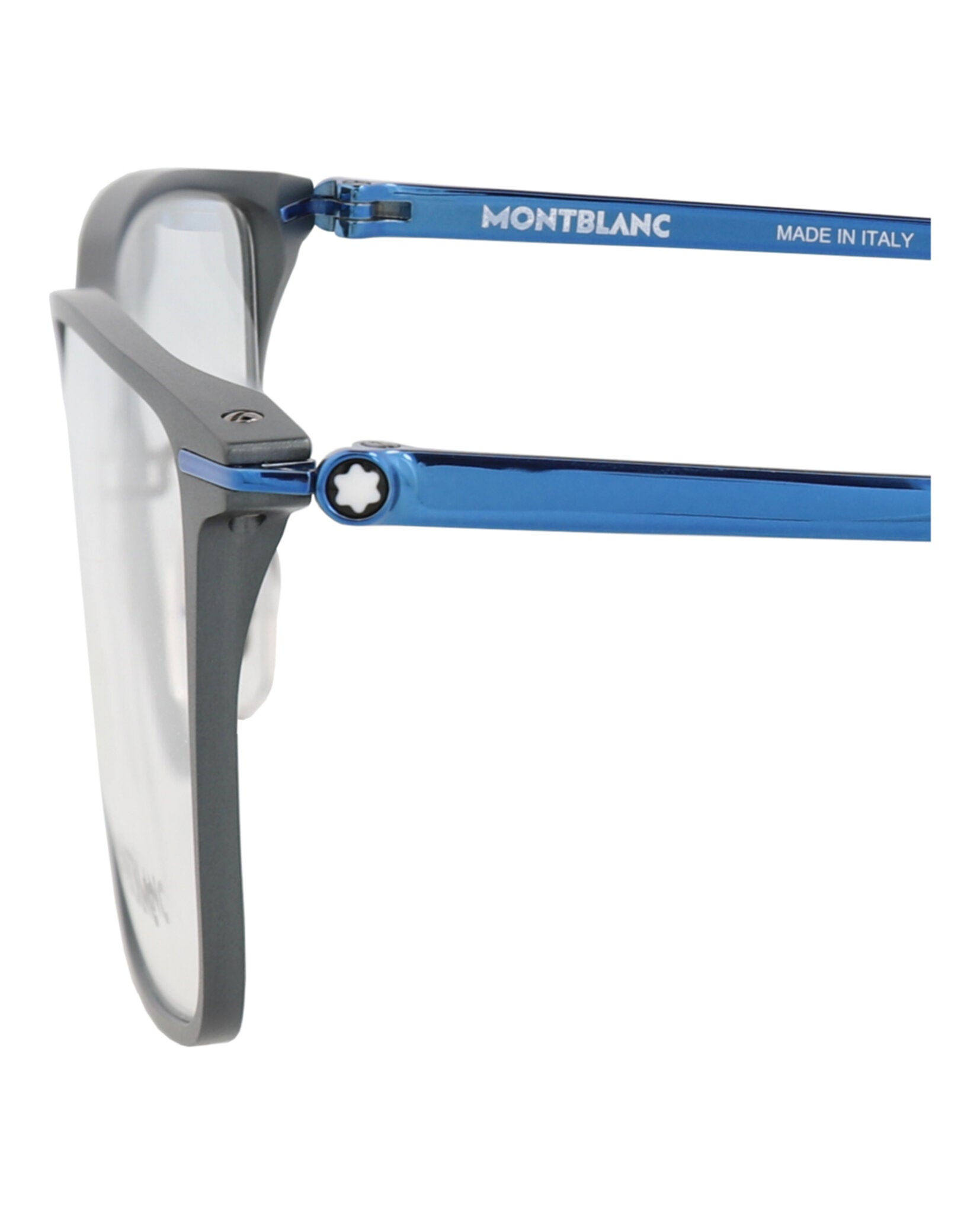 Montblanc Montblanc Mens Square/Rectangle Blue Blue Transparent Fashion Designer Eyewear