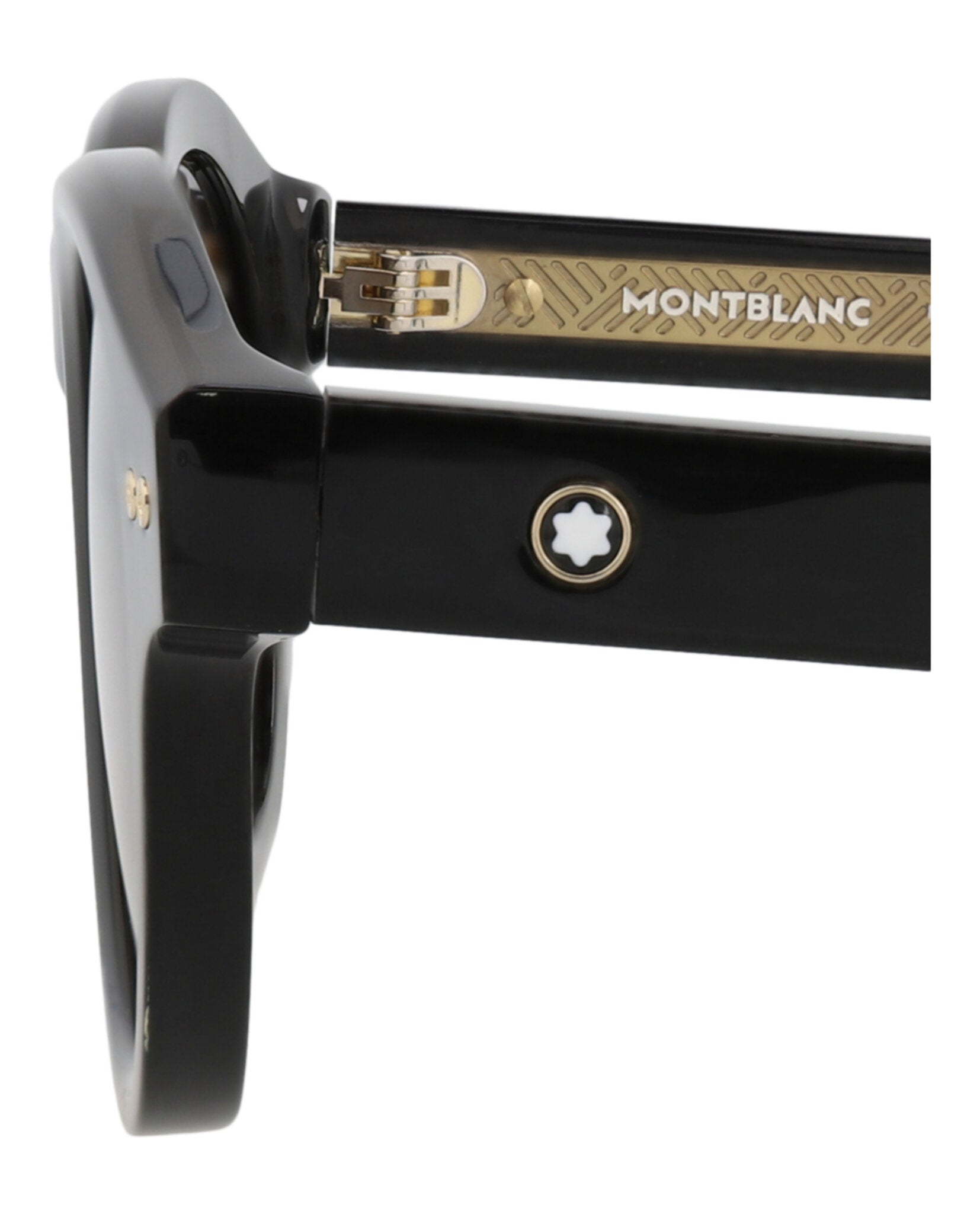 Montblanc Mens Round/Oval Black Black Grey Fashion Designer Eyewear