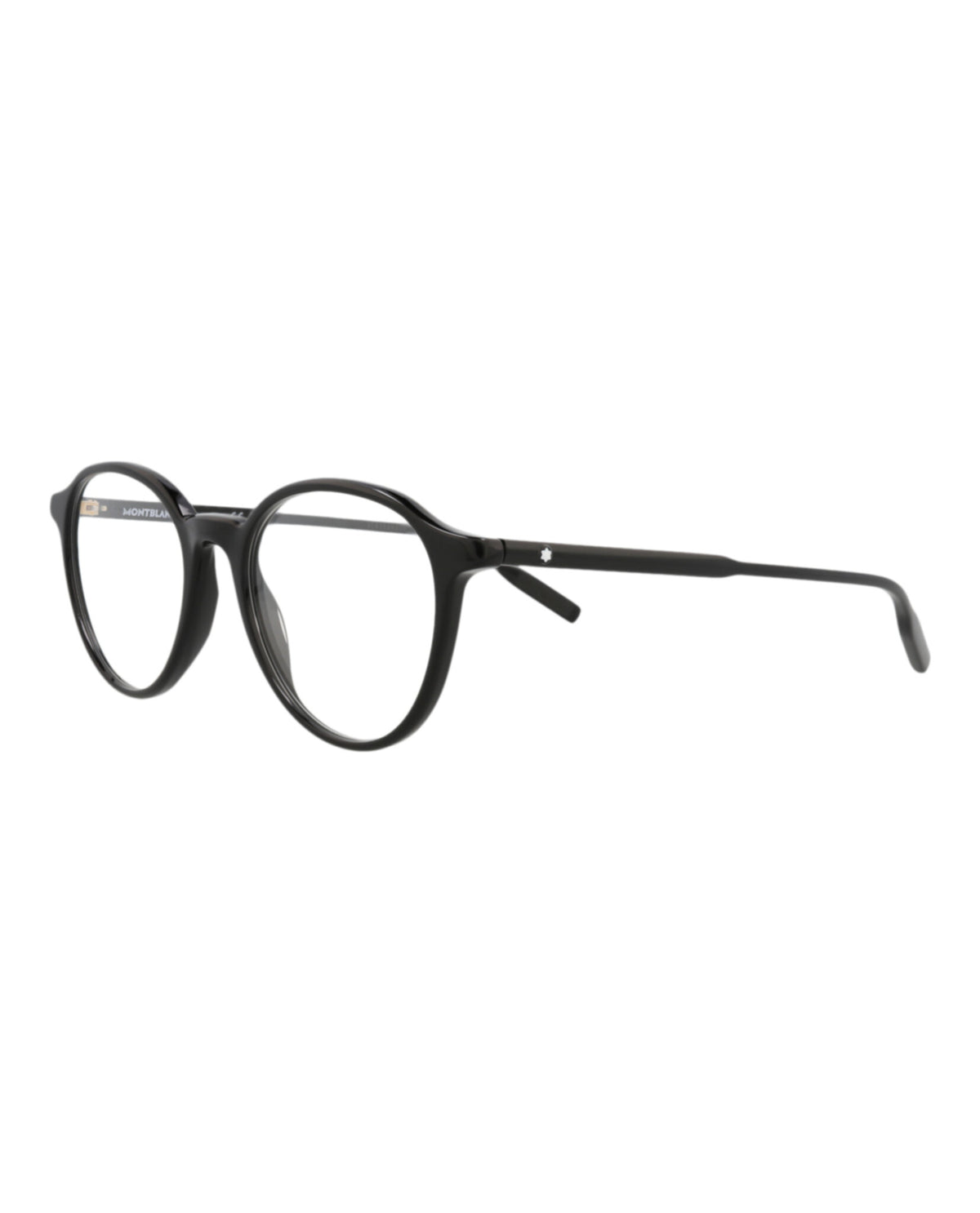 Montblanc Mens Round/Oval Black Black Transparent Fashion Designer Eyewear