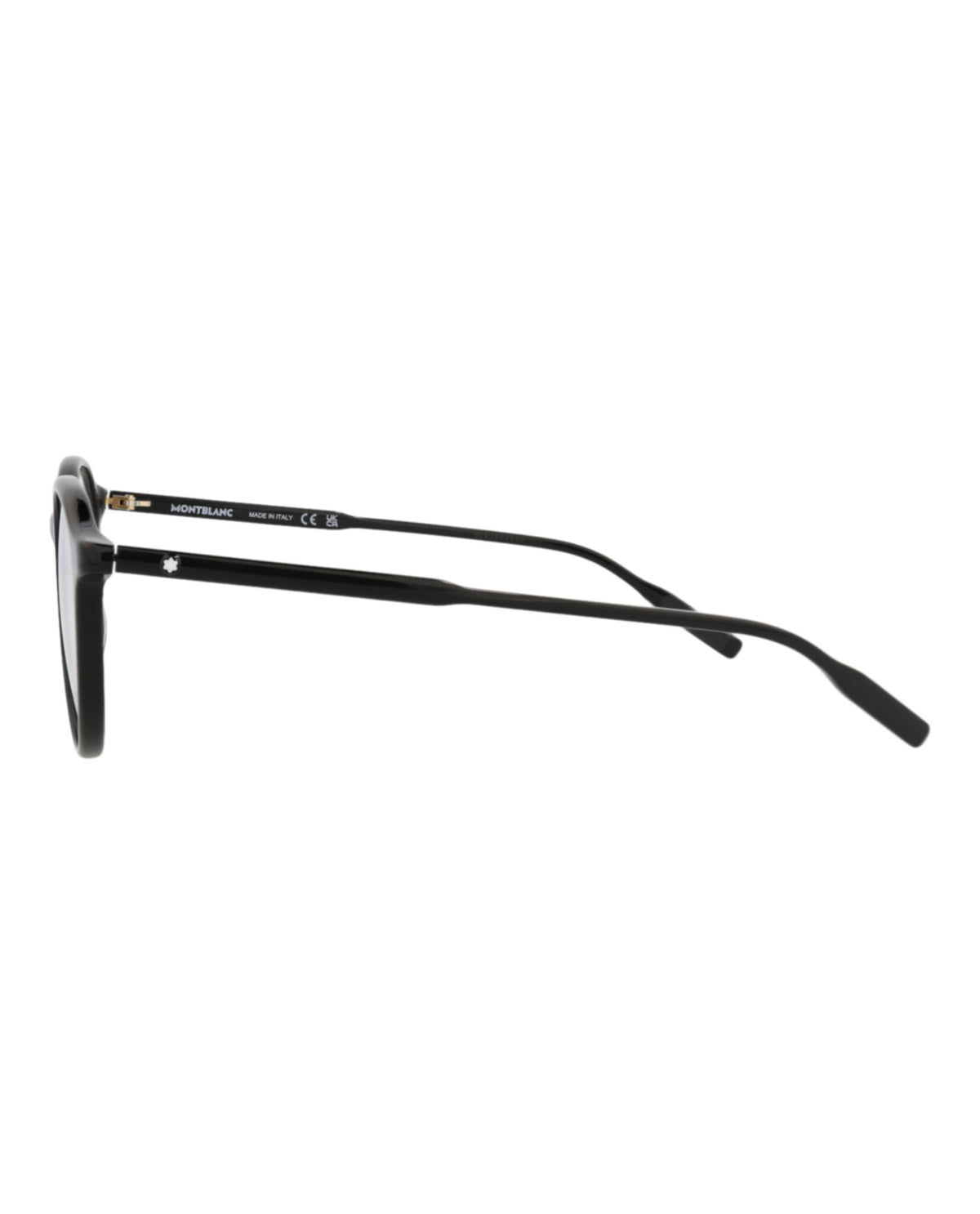 Montblanc Mens Round/Oval Black Black Transparent Fashion Designer Eyewear