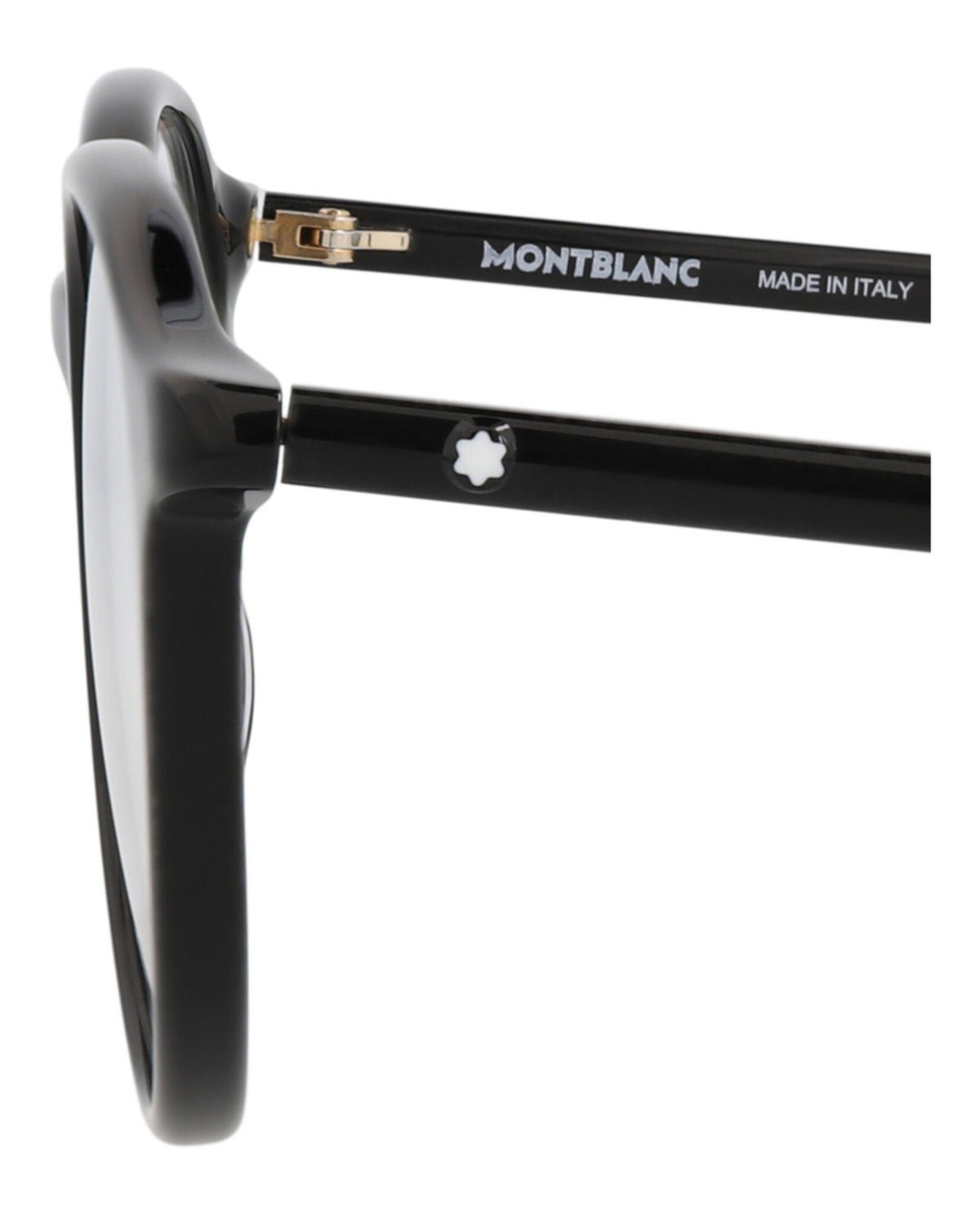 Montblanc Mens Round/Oval Black Black Transparent Fashion Designer Eyewear