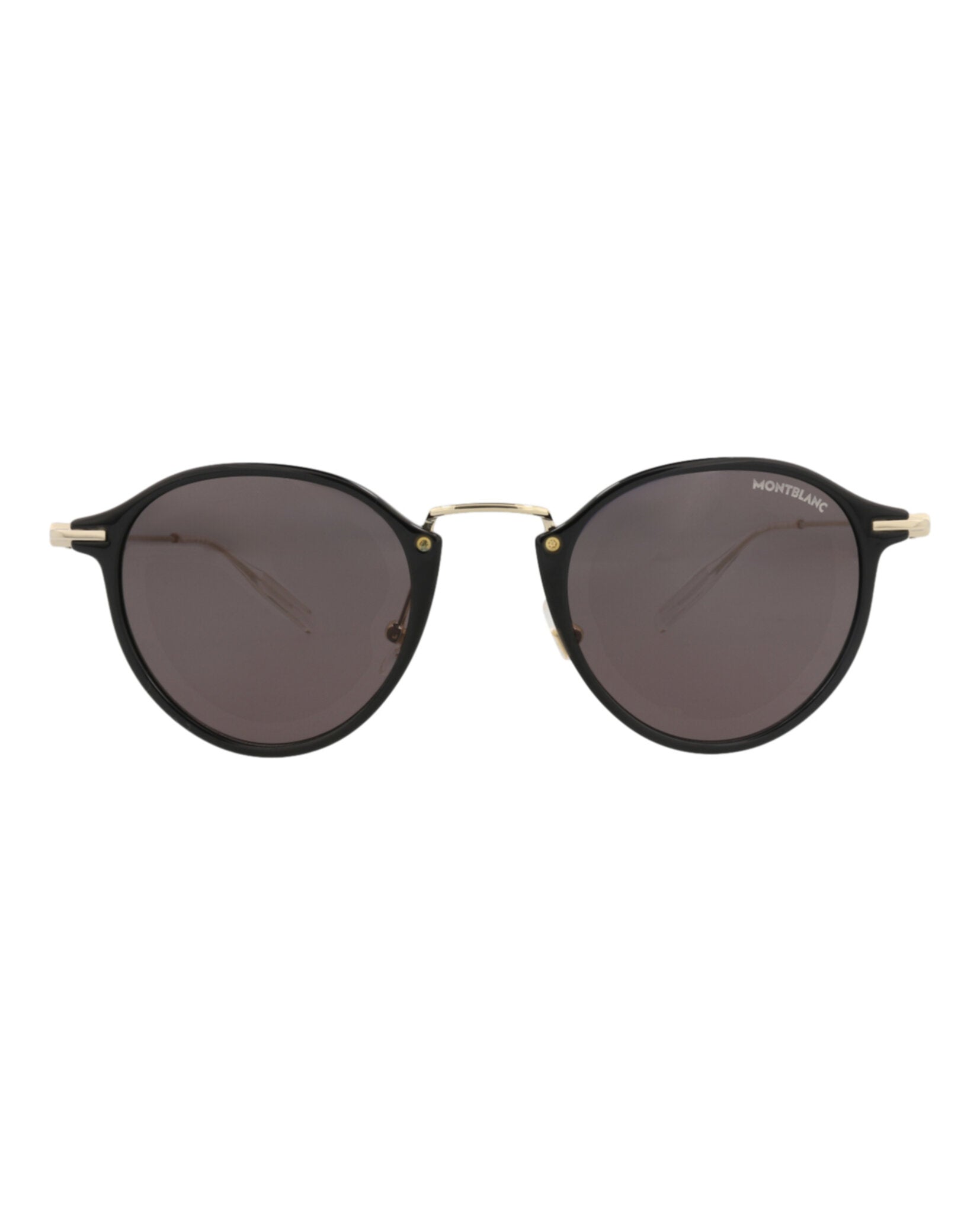 Montblanc Montblanc Mens Round/Oval Black Gold Grey Fashion Designer Eyewear