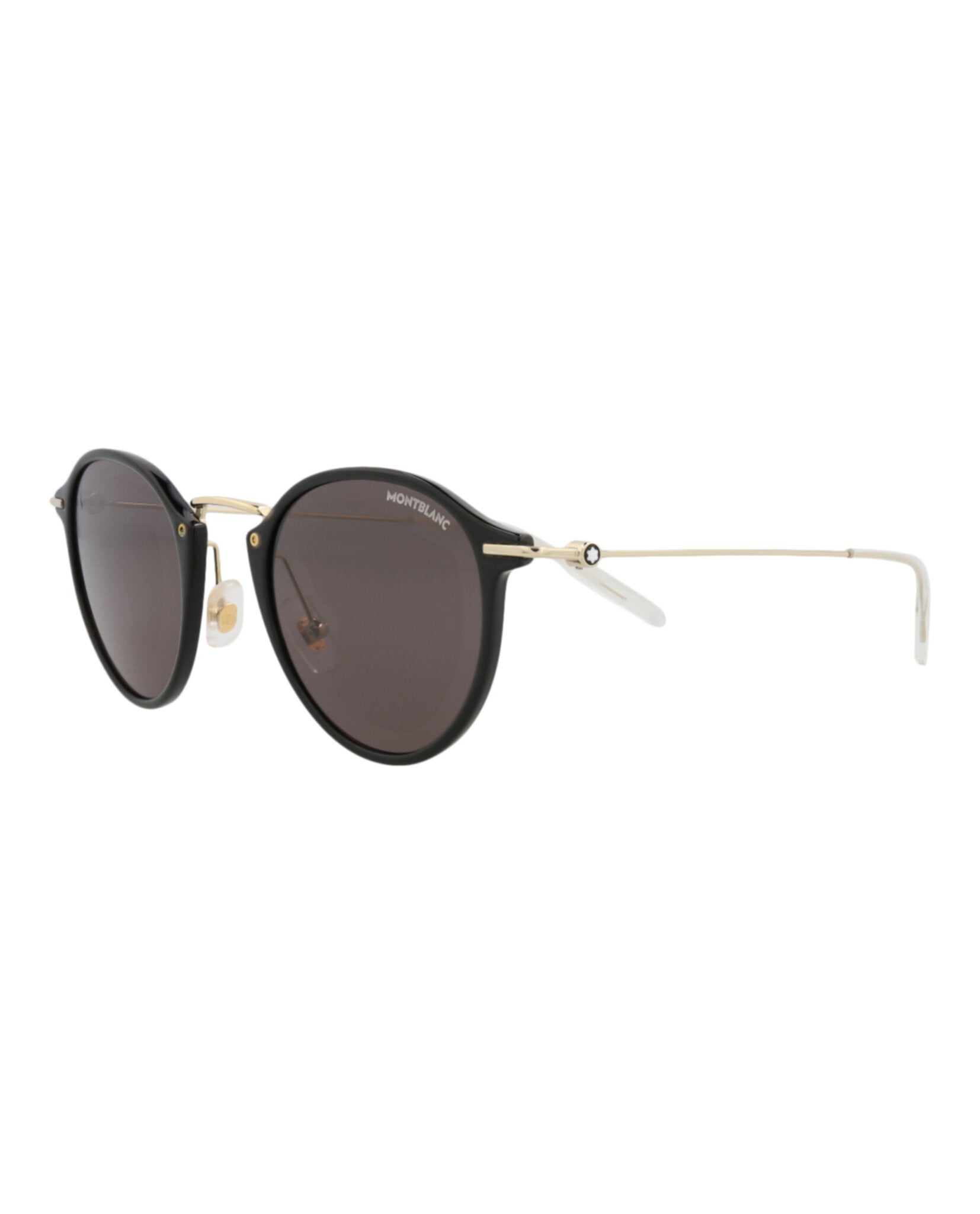Montblanc Montblanc Mens Round/Oval Black Gold Grey Fashion Designer Eyewear