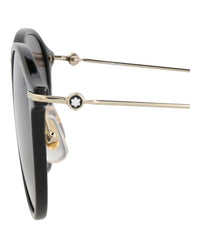Montblanc Montblanc Mens Round/Oval Black Gold Grey Fashion Designer Eyewear