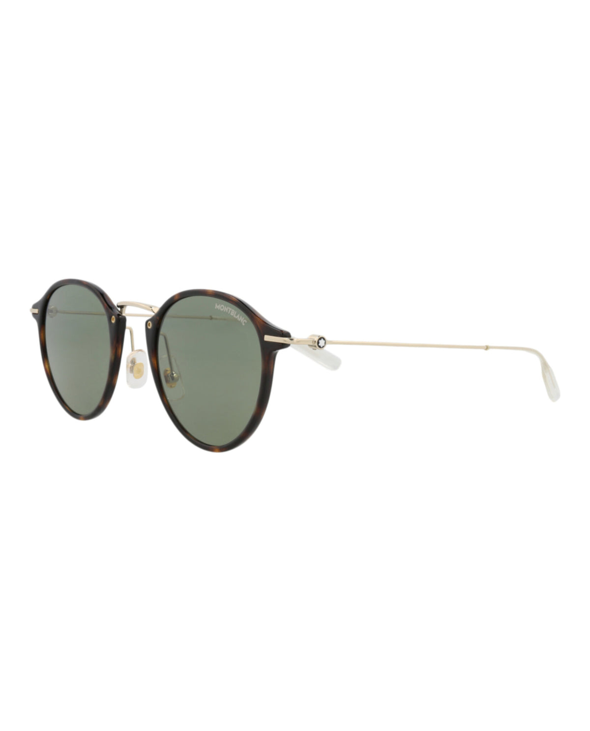 Montblanc Montblanc Mens Round/Oval Havana Gold Green Fashion Designer Eyewear