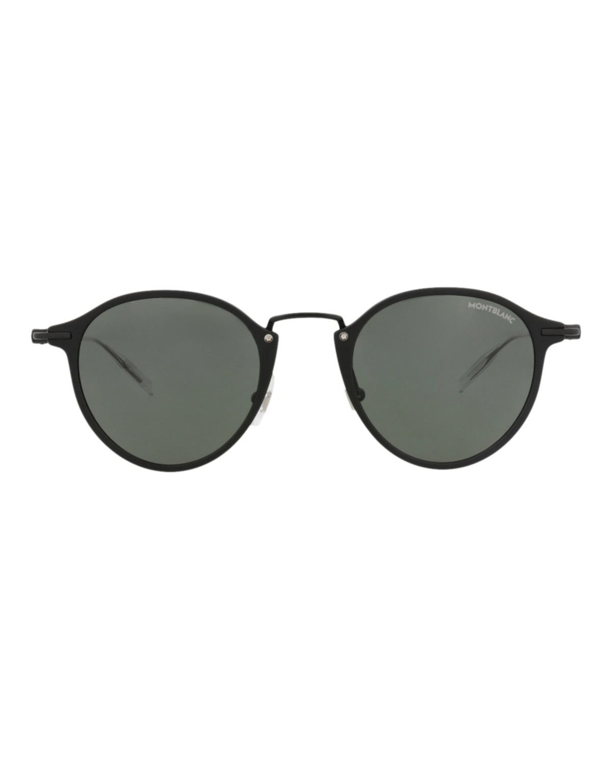Montblanc Montblanc Mens Round/Oval Black Black Grey Fashion Designer Eyewear