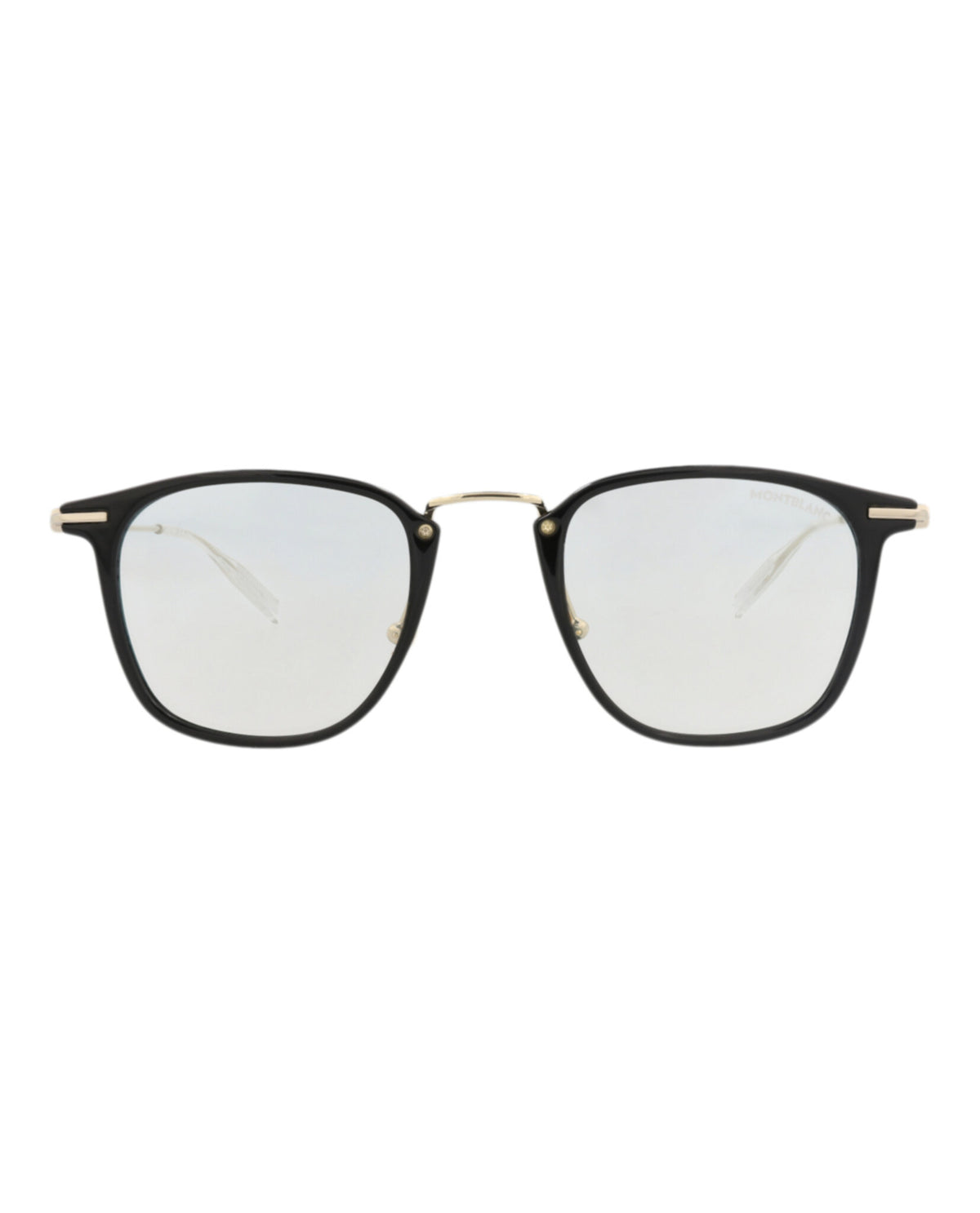 Montblanc Montblanc Mens Square/Rectangle Black Gold Transparent Fashion Designer Eyewear