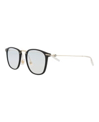 Montblanc Montblanc Mens Square/Rectangle Black Gold Transparent Fashion Designer Eyewear