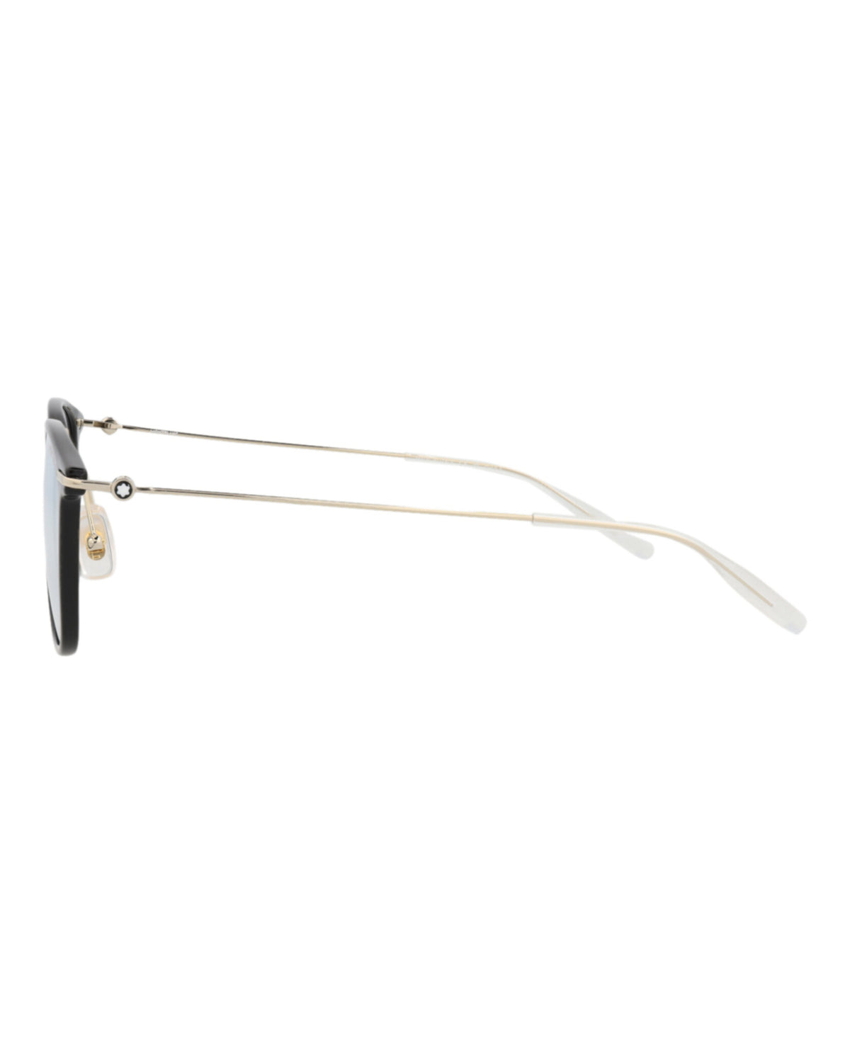 Montblanc Montblanc Mens Square/Rectangle Black Gold Transparent Fashion Designer Eyewear