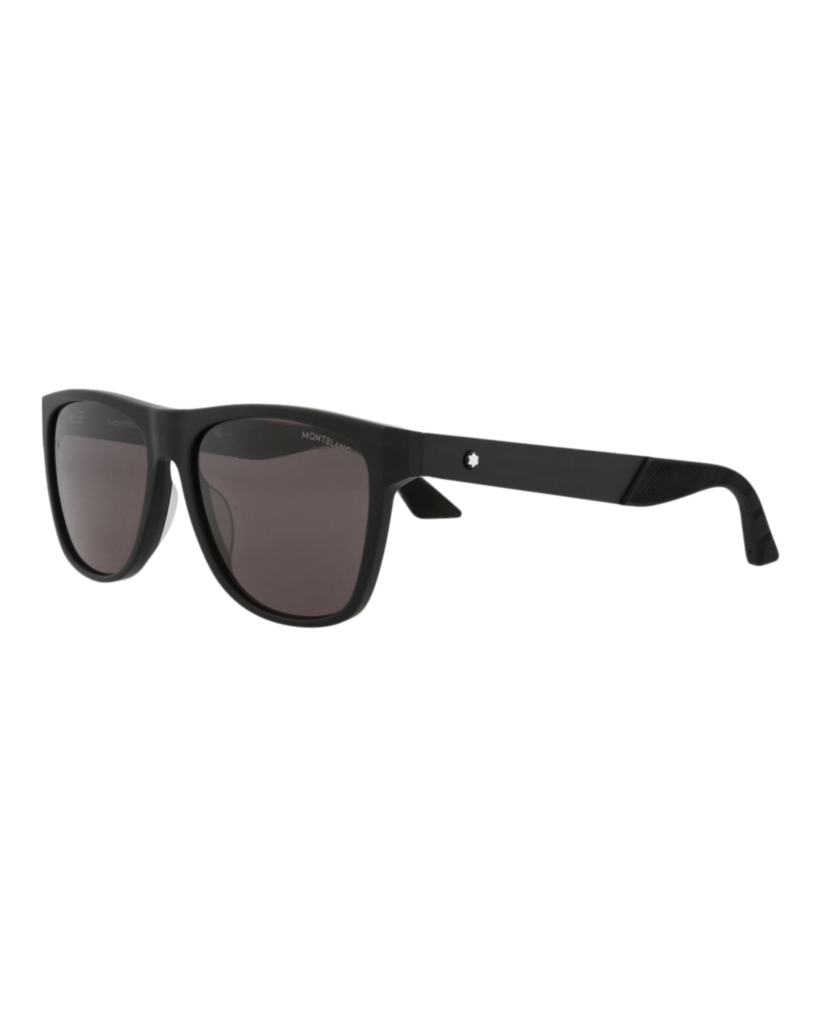 Montblanc Mens Square/Rectangle Black Black Grey Fashion Designer Eyewear