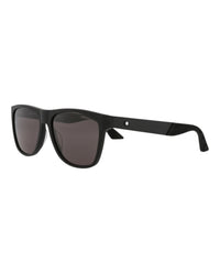 Montblanc Mens Square/Rectangle Black Black Grey Fashion Designer Eyewear