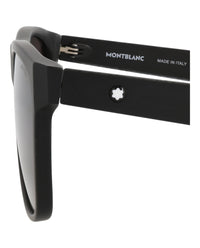 Montblanc Mens Square/Rectangle Black Black Grey Fashion Designer Eyewear
