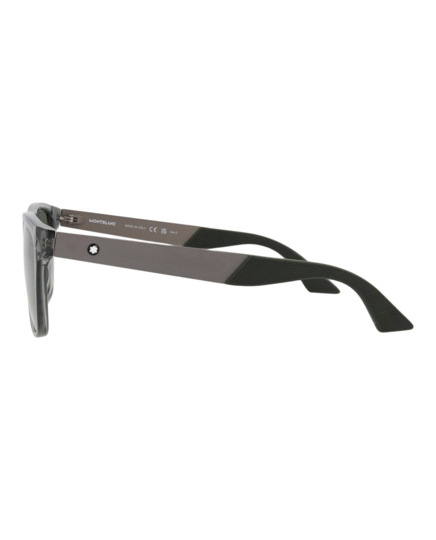 Montblanc Mens Square/Rectangle Grey Ruthenium Green Fashion Designer Eyewear