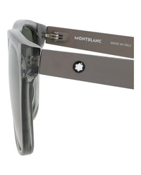 Montblanc Mens Square/Rectangle Grey Ruthenium Green Fashion Designer Eyewear
