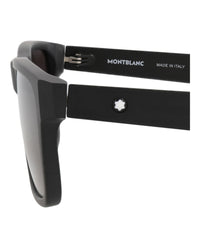 Montblanc Montblanc Mens Square/Rectangle Black Black Grey Fashion Designer Eyewear