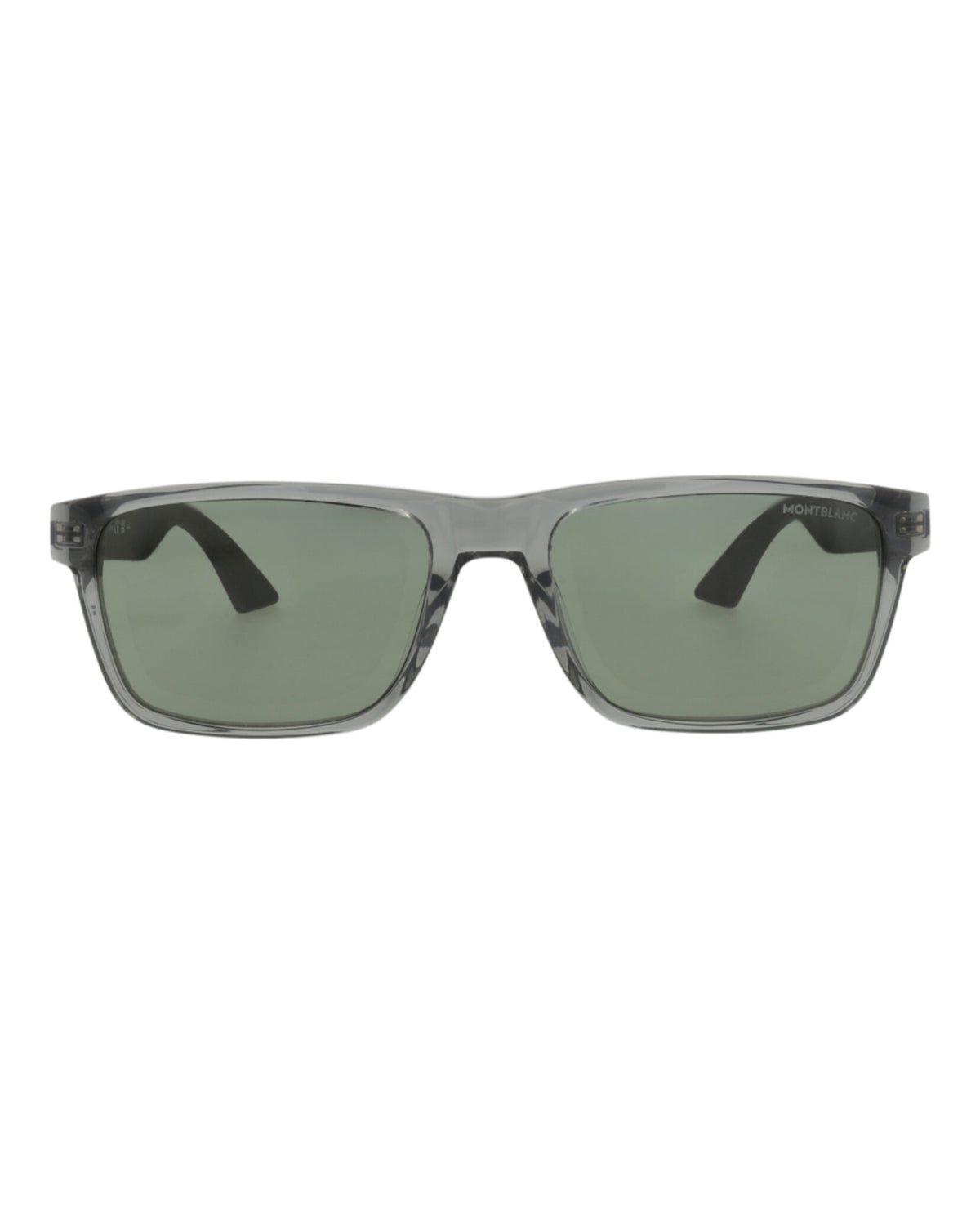 Montblanc Montblanc Mens Square/Rectangle Grey Ruthenium Green Fashion Designer Eyewear