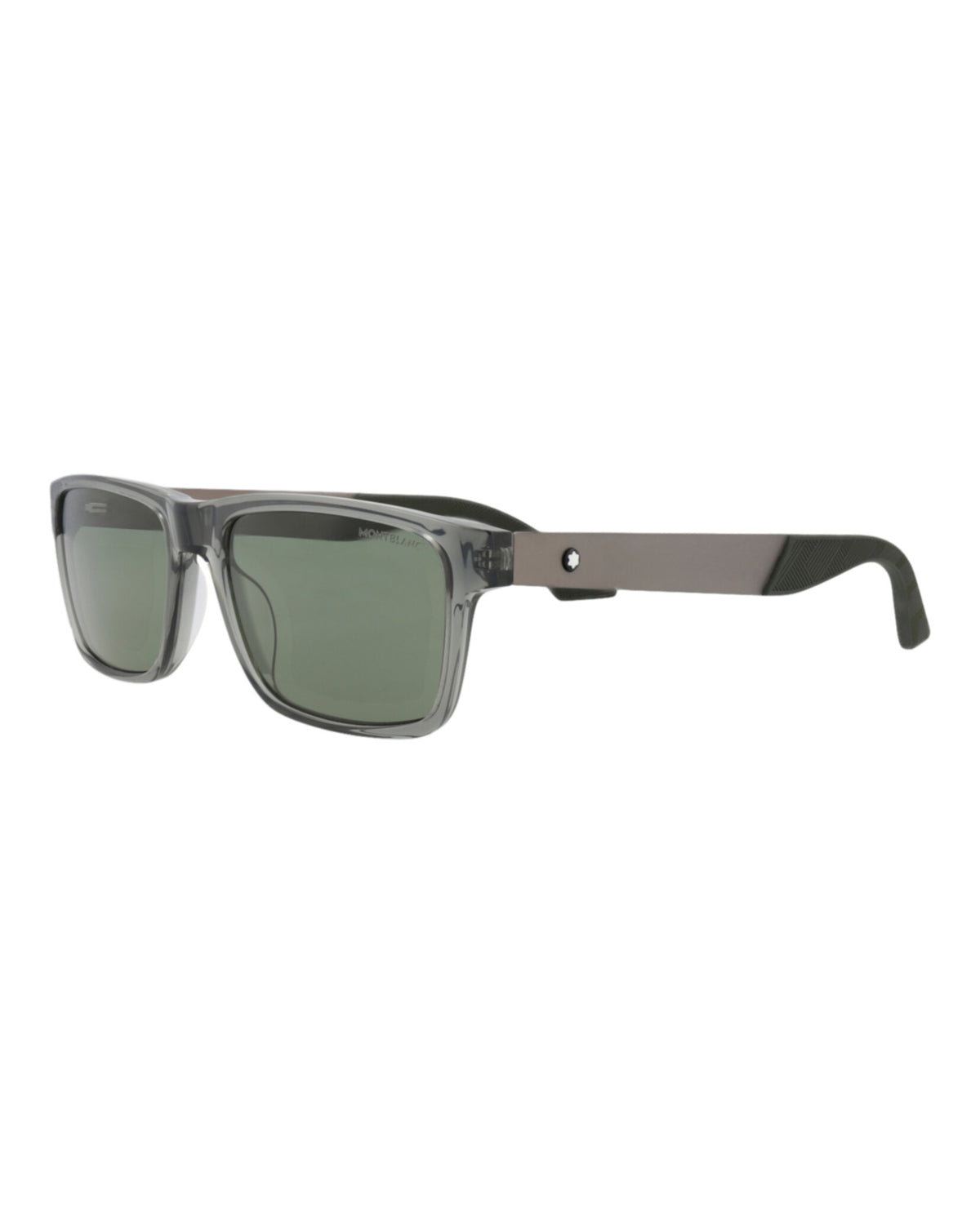 Montblanc Montblanc Mens Square/Rectangle Grey Ruthenium Green Fashion Designer Eyewear