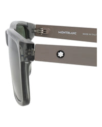 Montblanc Montblanc Mens Square/Rectangle Grey Ruthenium Green Fashion Designer Eyewear