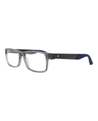 Montblanc Montblanc Mens Square/Rectangle Grey Black Transparent Fashion Designer Eyewear