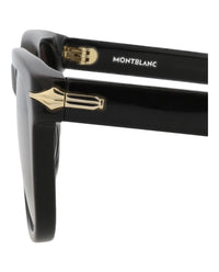 Montblanc Montblanc Mens Square/Rectangle Black Black Grey Fashion Designer Eyewear