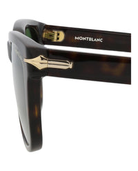 Montblanc Montblanc Mens Square/Rectangle Havana Havana Green Fashion Designer Eyewear