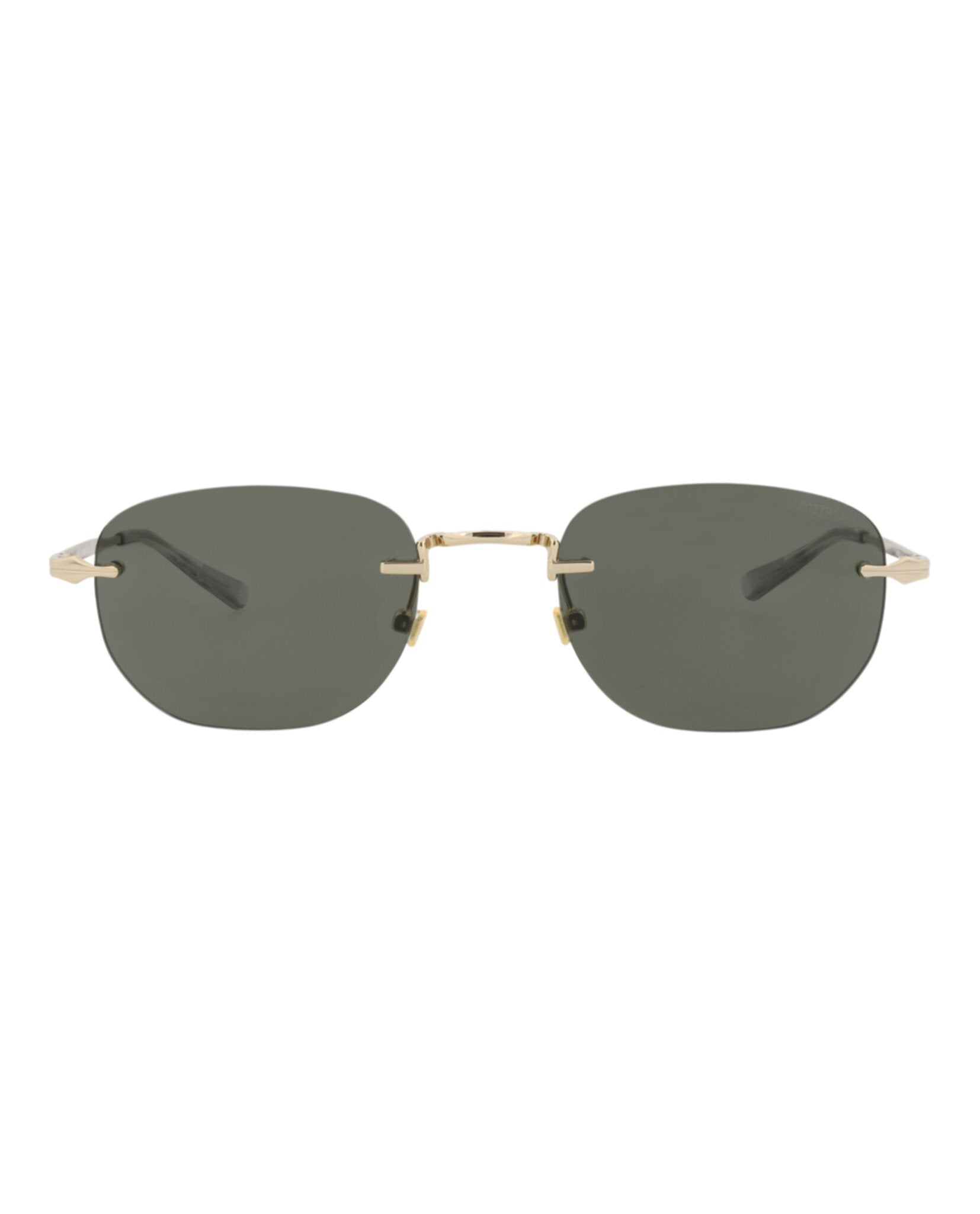 Montblanc Montblanc Mens Round/Oval Gold Gold Grey Fashion Designer Eyewear