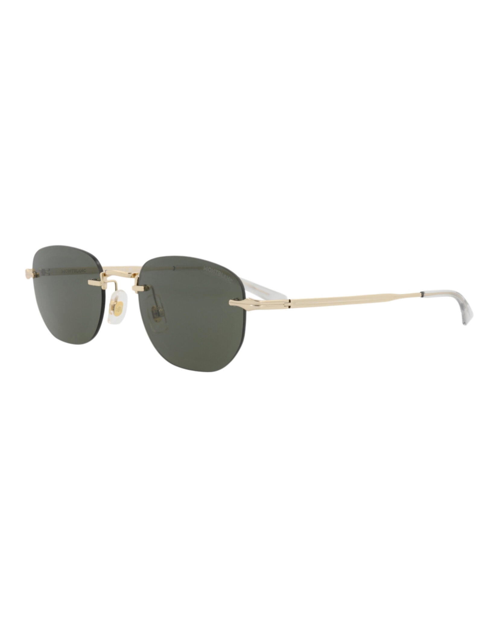 Montblanc Montblanc Mens Round/Oval Gold Gold Grey Fashion Designer Eyewear