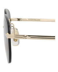 Montblanc Montblanc Mens Round/Oval Gold Gold Grey Fashion Designer Eyewear