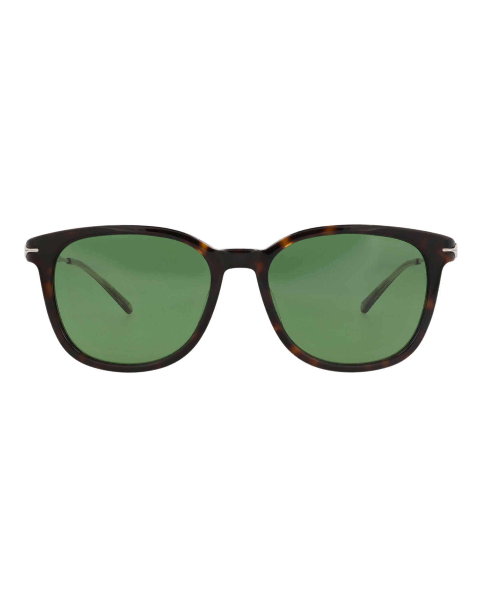Montblanc Montblanc Mens Square/Rectangle Havana Silver Green Fashion Designer Eyewear