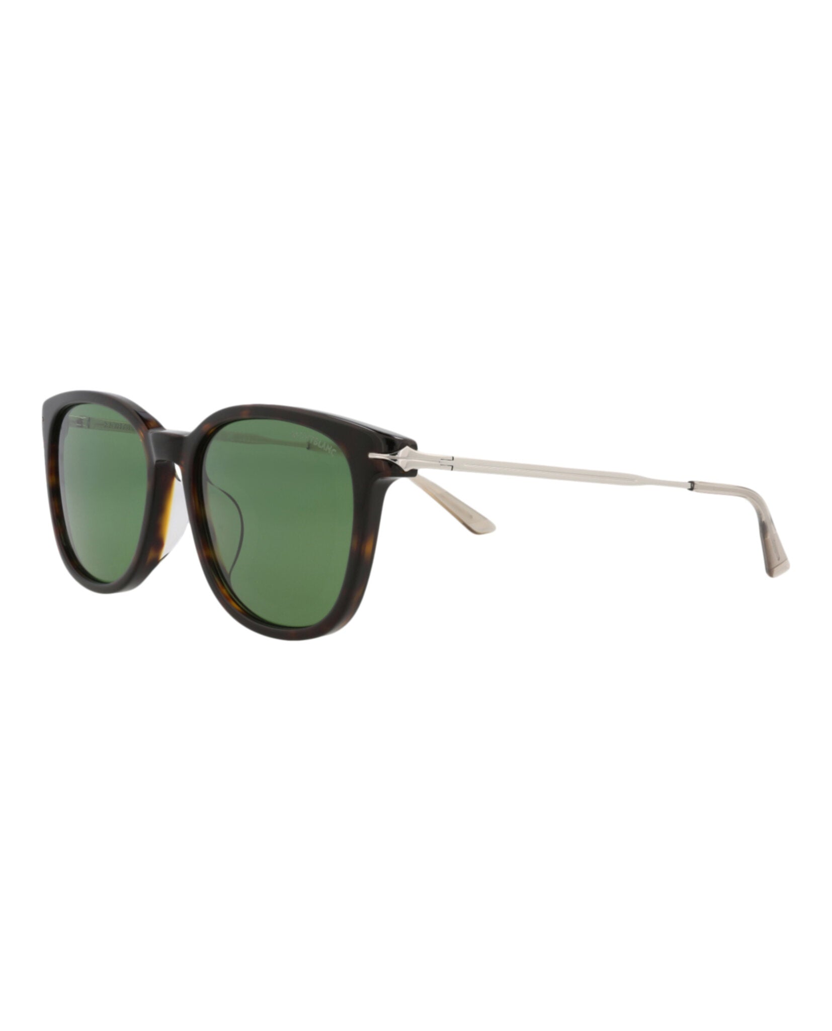 Montblanc Montblanc Mens Square/Rectangle Havana Silver Green Fashion Designer Eyewear