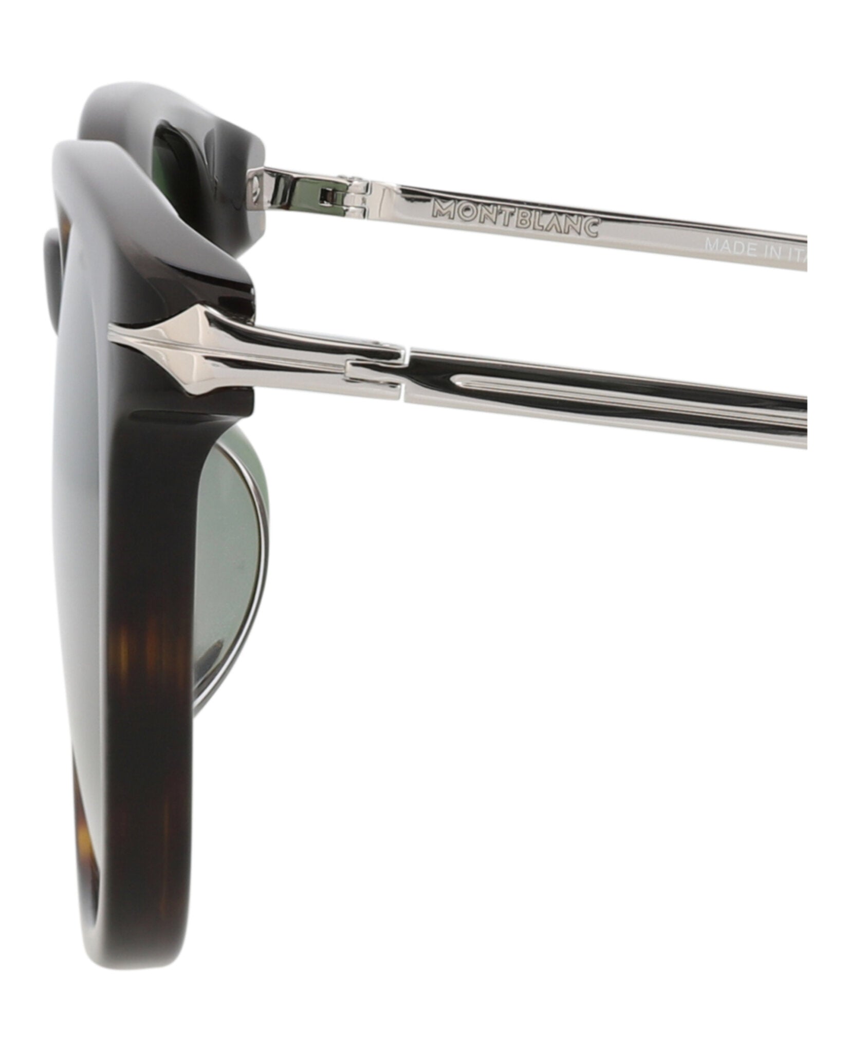 Montblanc Montblanc Mens Square/Rectangle Havana Silver Green Fashion Designer Eyewear